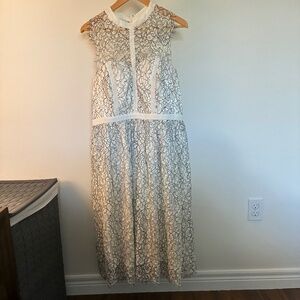 Lace Black and White Dress.  1X